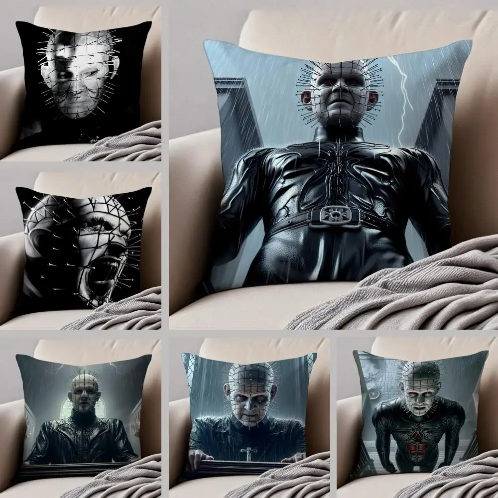 Movie horrifying H-Hellraiser Cushion Cover Throw Pillow Cover Hidden Button Durable Polyester Chair Cushion