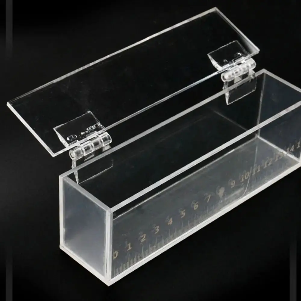 Acrylic Fish Viewing Box High Transparent Hinged Lid Fishing Photo Box Graduated Ruler Mini Aquarium Box Stream Fishing