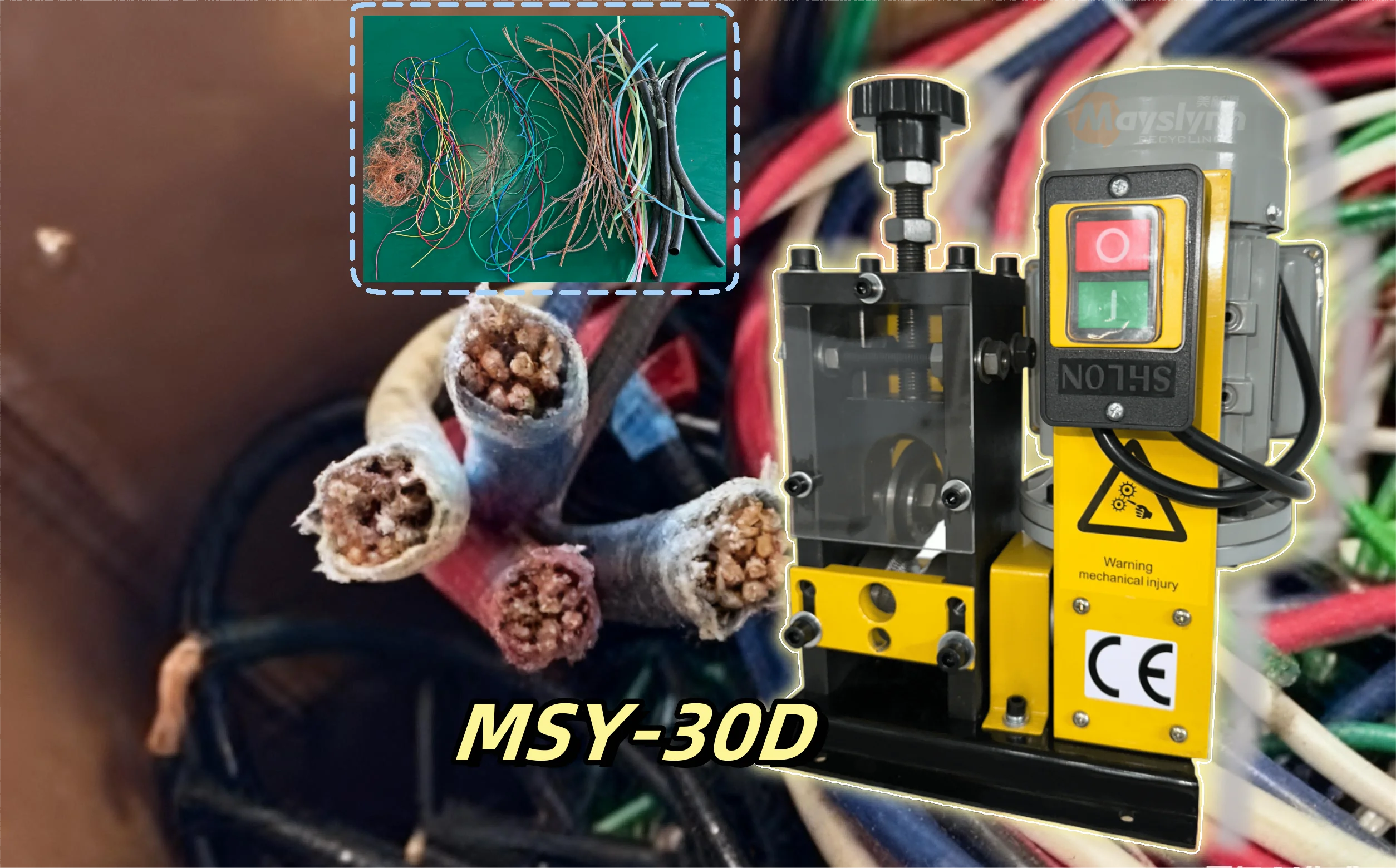 Mayslynn Compact 220V Copper Wire Stripping Machine | Automatic Mini Cable Peeler For Waste Wires