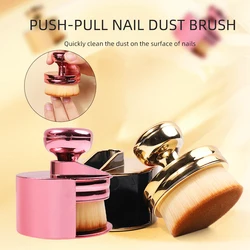 1PCS Simple Push-Pull Nails Art Brush Dust Cleaning Make Up Brush Manicure Accessories Equipment Tools