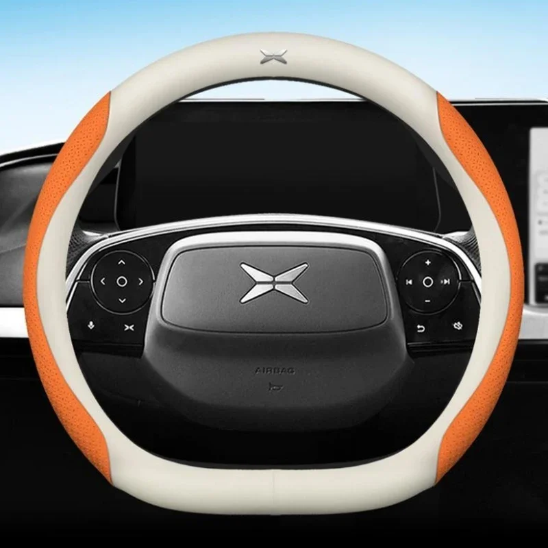 Leather Car Steering Wheel Cover for Xpeng G6 2024 Breathable Non-slip Car-styling Auto Interior Accessories