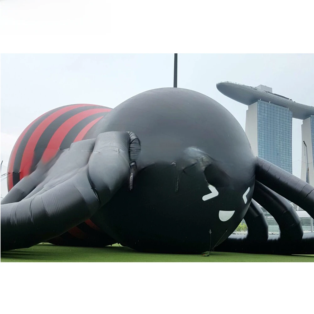 

wide giant inflatable Outdoor 10 meters Halloween spider, customized blow up spider mascot for zoo package decoration