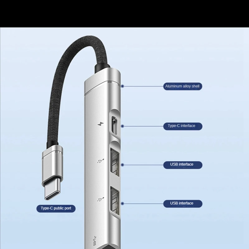 For Android Mobile Phone Computer Tablet Portable PD Charging Hub Type-C USB C Expansion Dock
