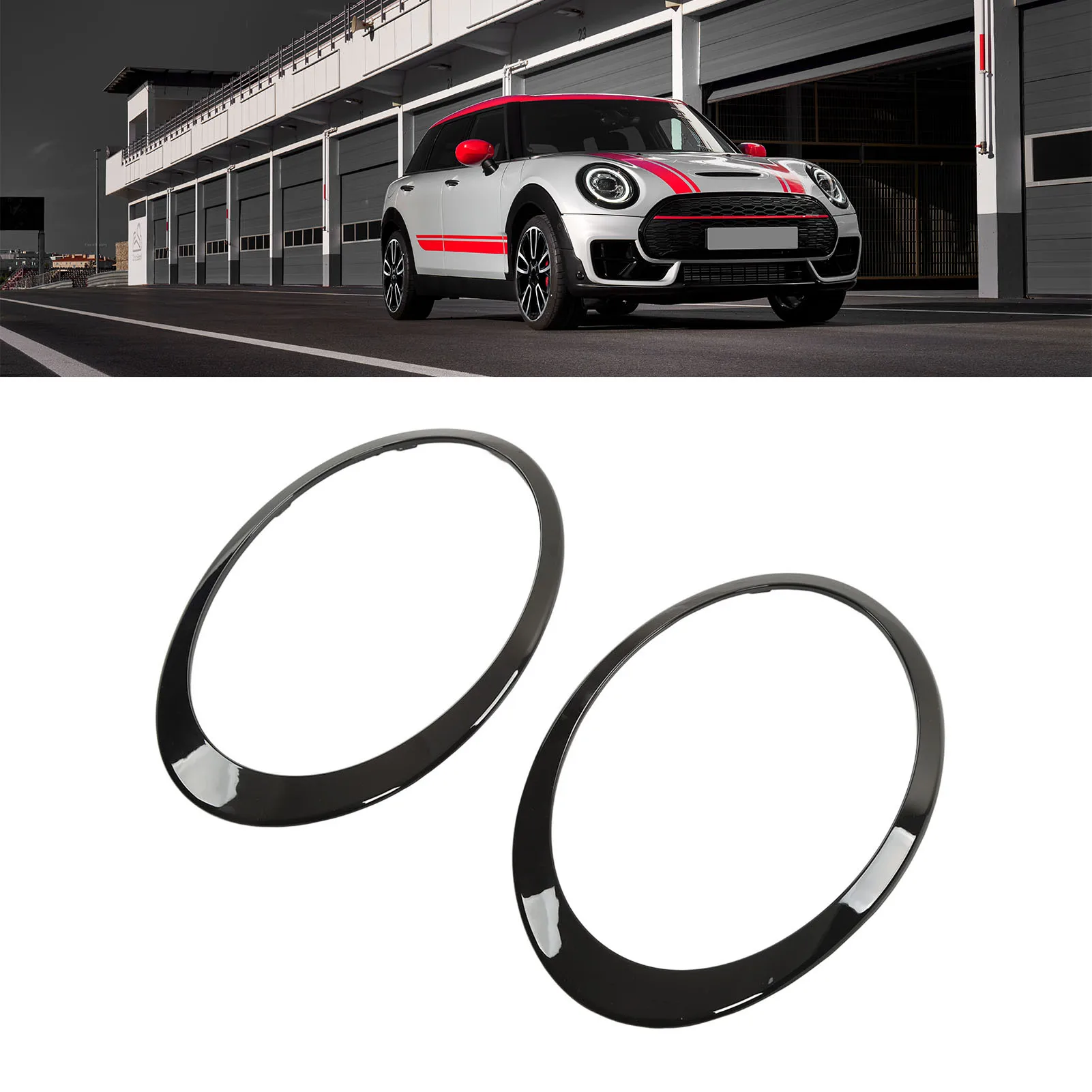 Gloss Black Headlight Surround Cover Trims Molding for  Clubman F54 S JCW 2015‑2022 51138739497 Headlight Trim