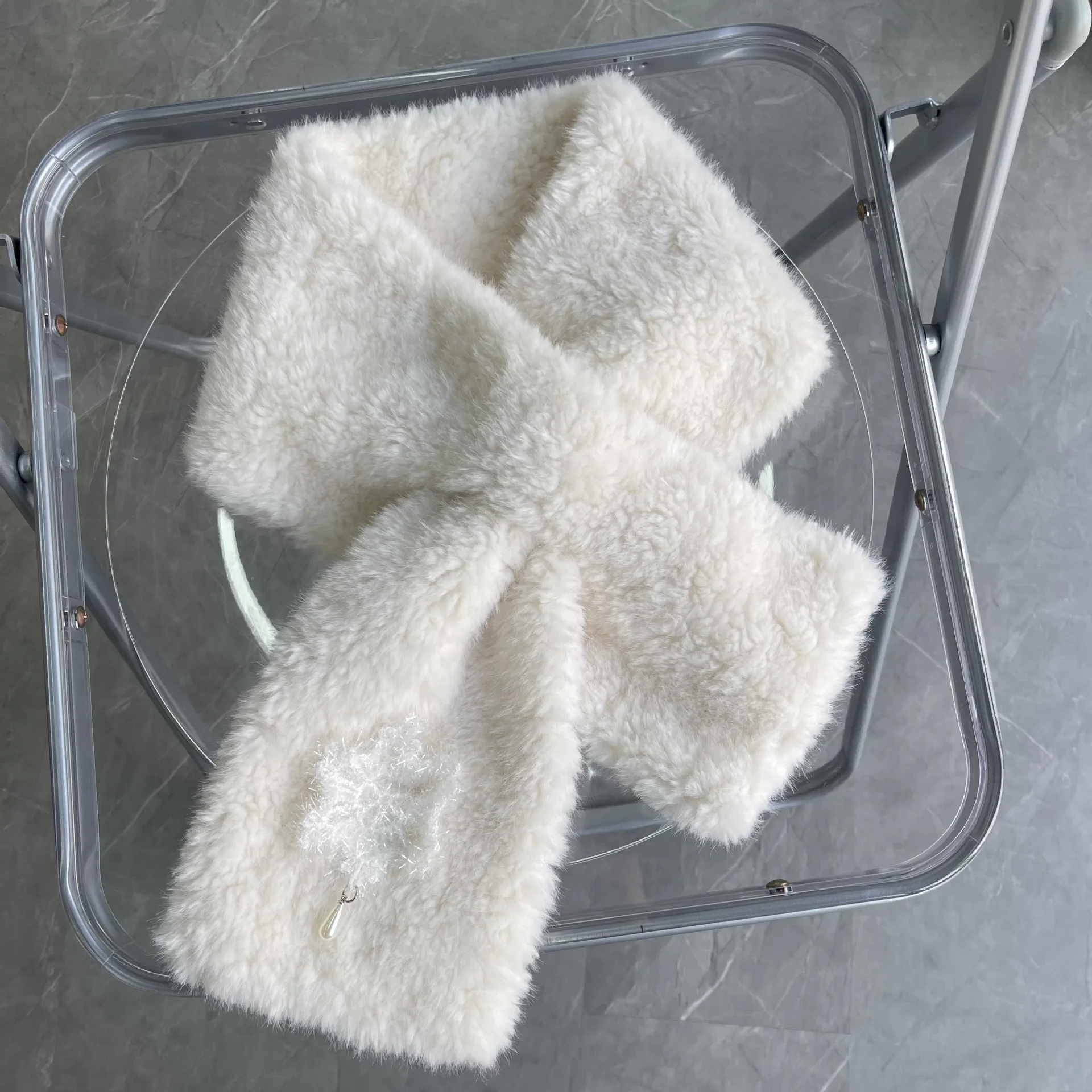 أفخم وشاح الشتاء فو الفراء ندفة الثلج تصميم النساء الفتيات وشاح لينة أفخم الأوشحة طوق الرقبة دفئا الاشياء 2025 هدايا عيد الميلاد #1