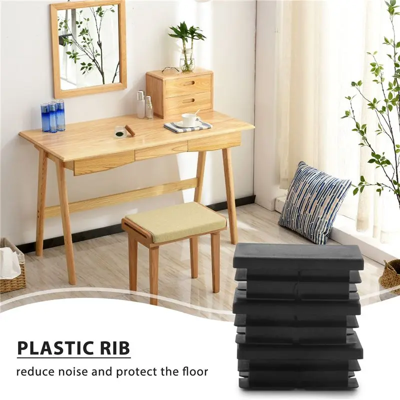 ABZF 2026 8 Pcs Black Plastic Rectangular Blanking End Caps Inserts 20mm x 40mm