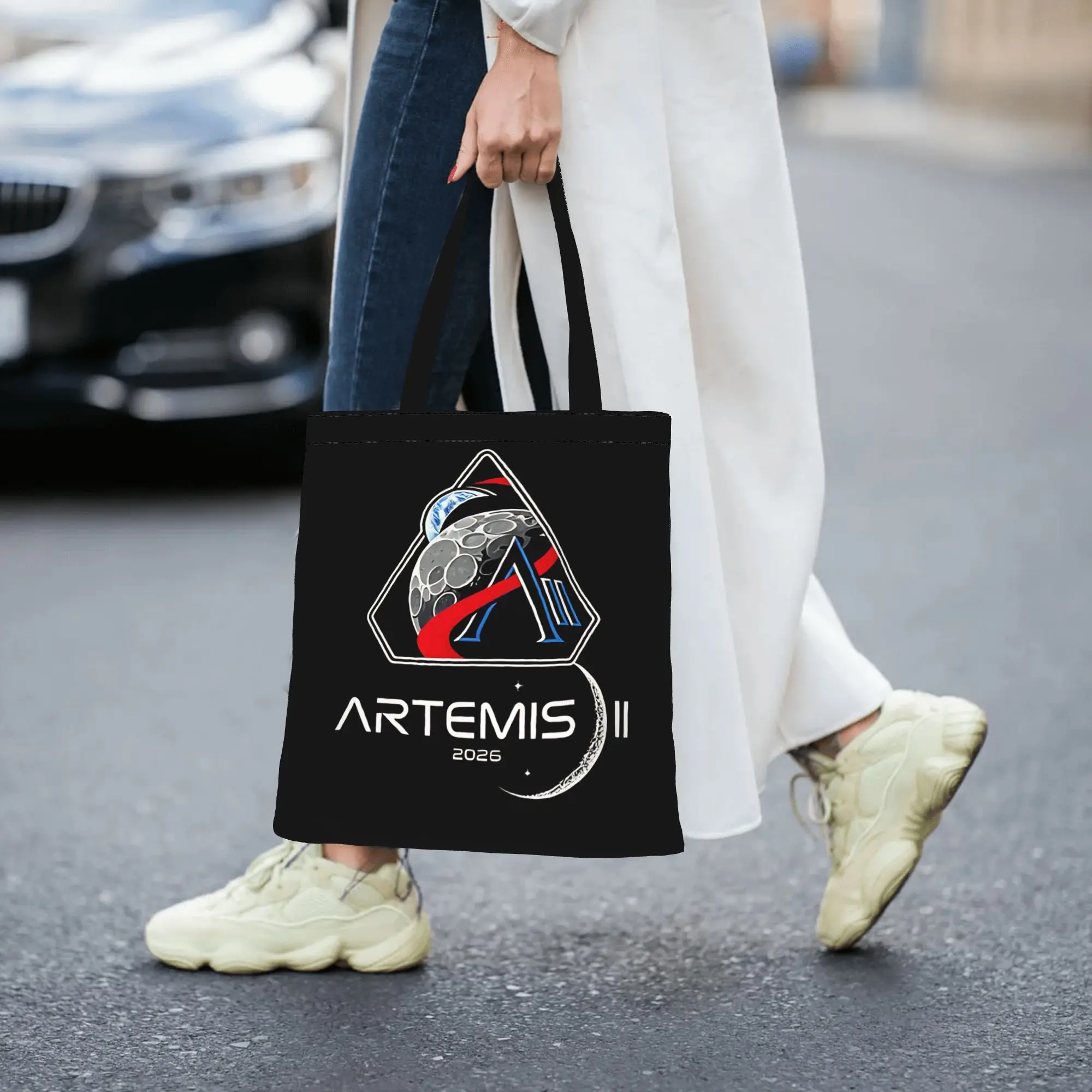 2026 Artemis II 2  Canvas Tote Bag Perfect for Grocery Women's Top-Handle Bags