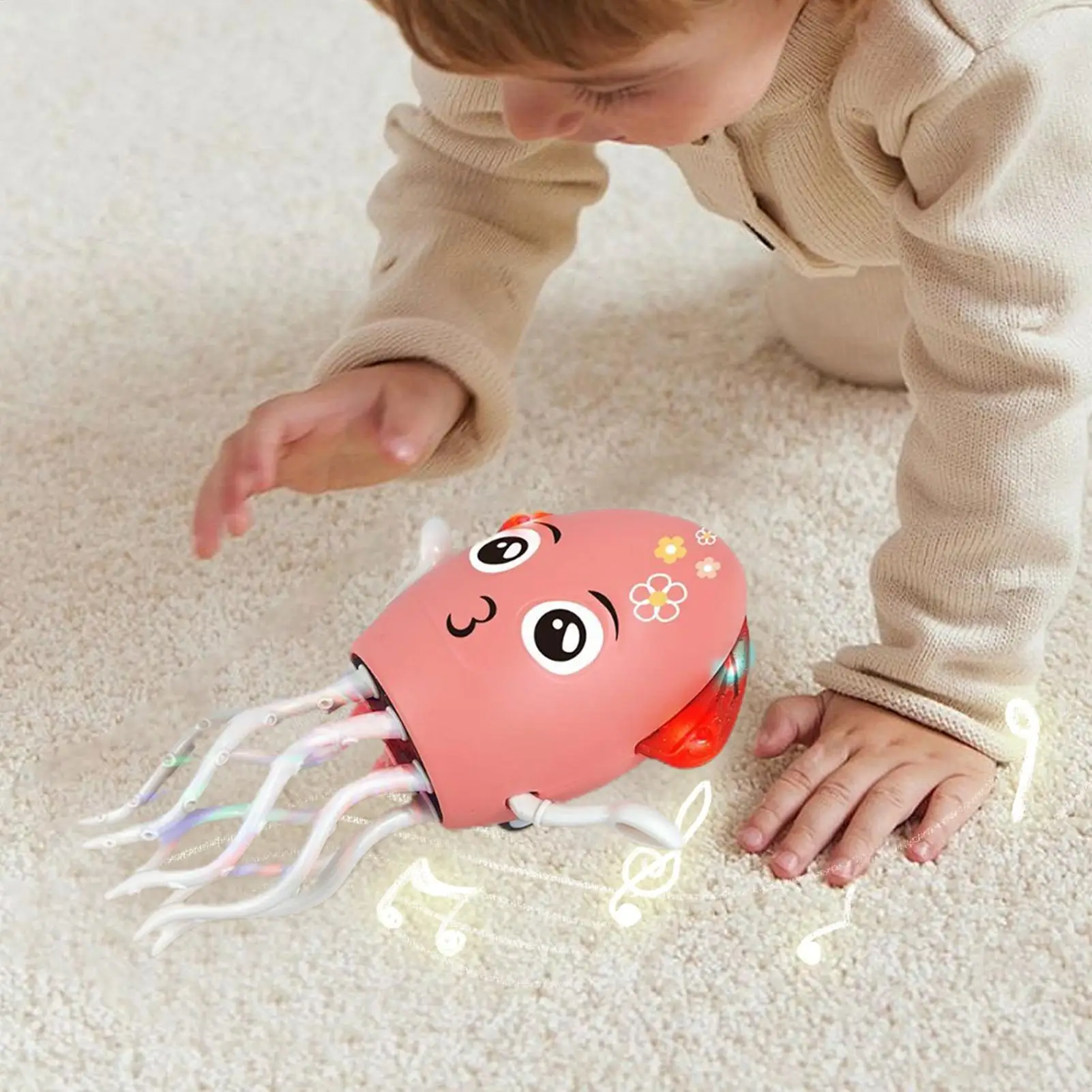 Elektrisch dansend octopusspeelgoed Automatische obstakelvermijding Octopus USB oplaadbare elektrische robot met LED-verlichting en muziek voor