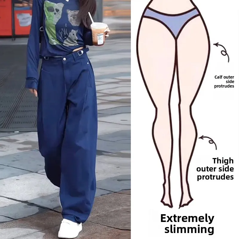 

Женские повседневные спортивные брюки с высокой талией и широкими штанинами, большие размеры (до 200 фунтов), рабочие брюки в американском стиле, свободный крой, с карманами