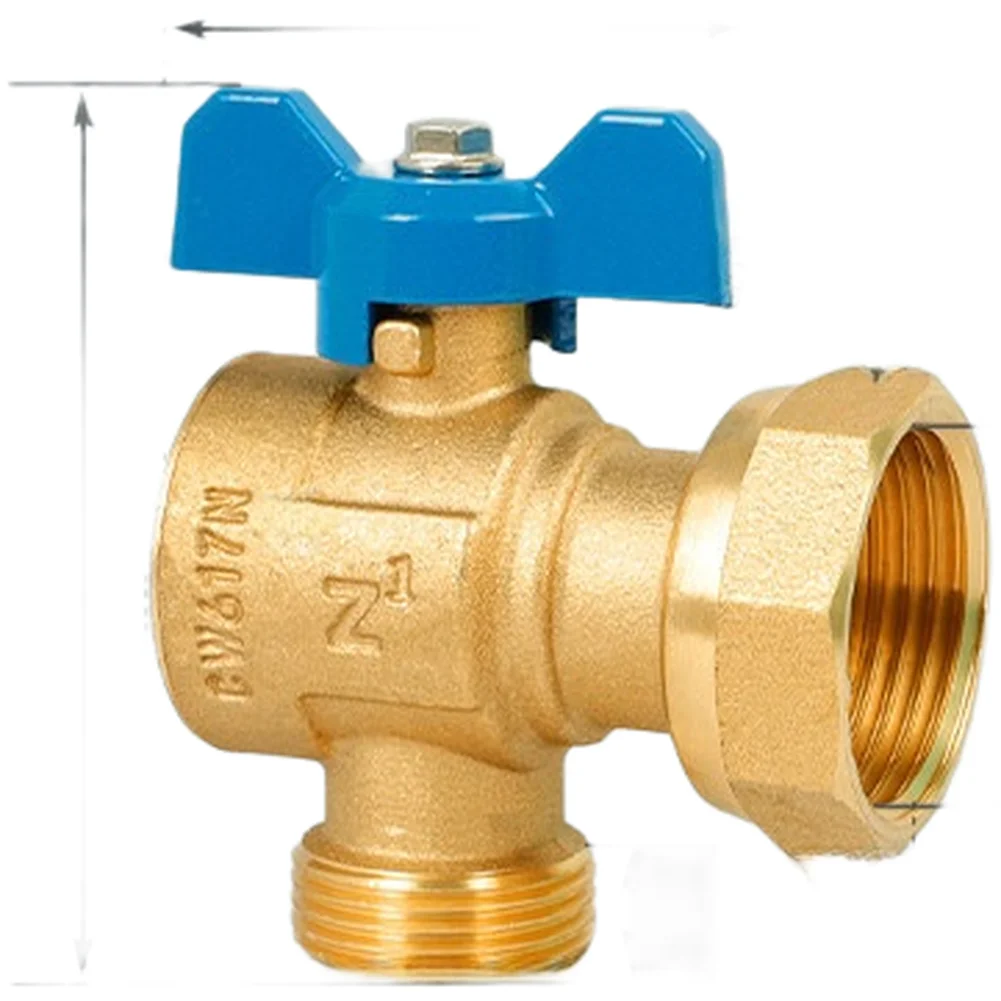 Brass Angle Valve CW617N Material 1 Inch to 3/4 Inch for Residential For Boiler Gas Water Shut Ball Valve Applications