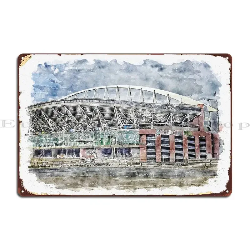 Centurylink поле Сиэтл металлическая табличка кинотеатр гостиная настроить гараж живопись жестяная вывеска плакат