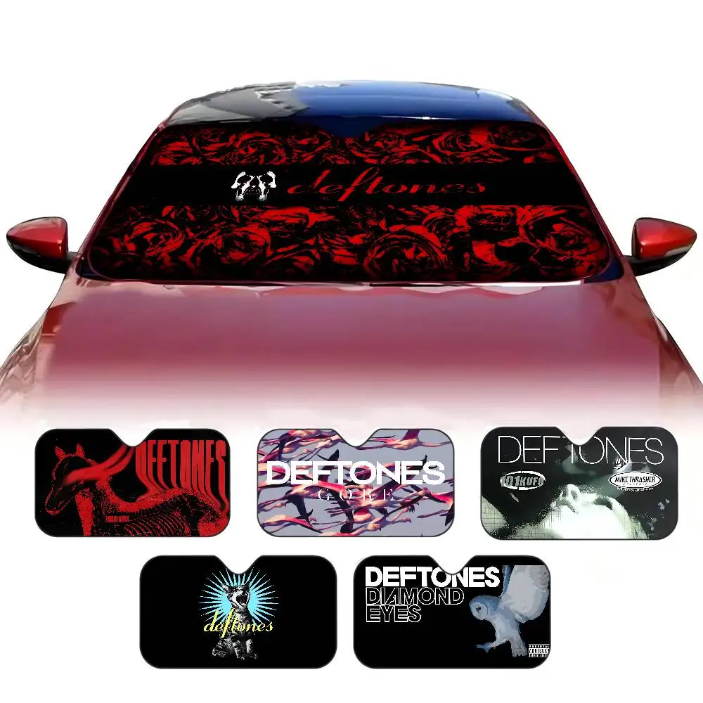 Alternative Metal Band D-Deftones Car Sunshade Shield Windshield Window Blocker Cover Interior Protection For Visor Universal