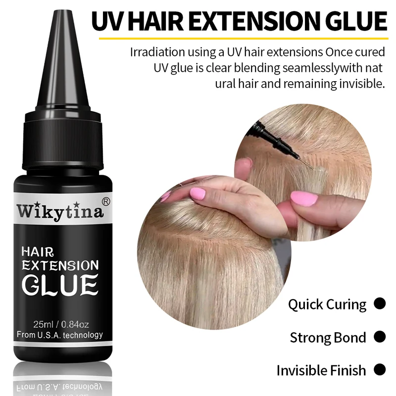 Professional Hair Extensions Kit Salon with UV Light Glue and V Light Tools for Effortless and Long Lasting Extensions