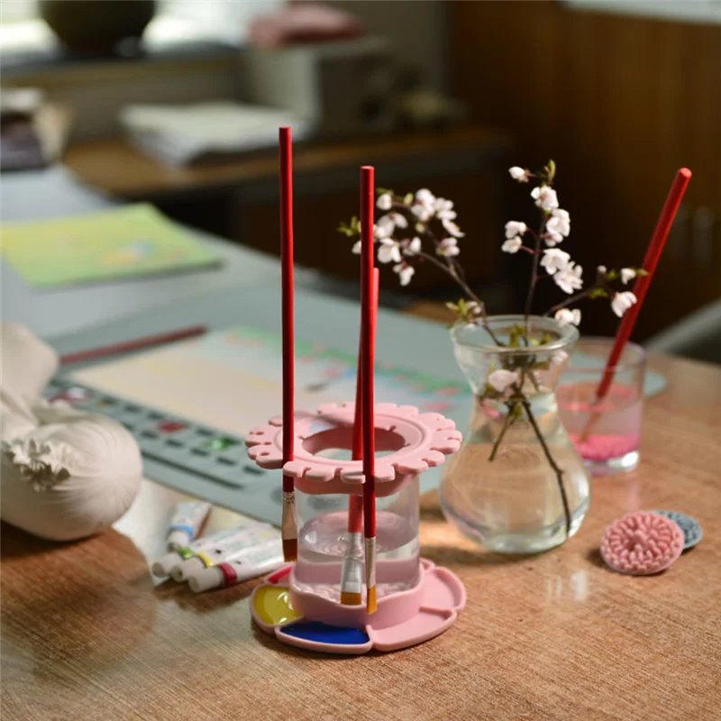 SR-Washable Silicone Craft Graffiti Painting Mat DIY Silicone Painting Scrubbable Pigment Palette Painting Pad Pink Easy To Use