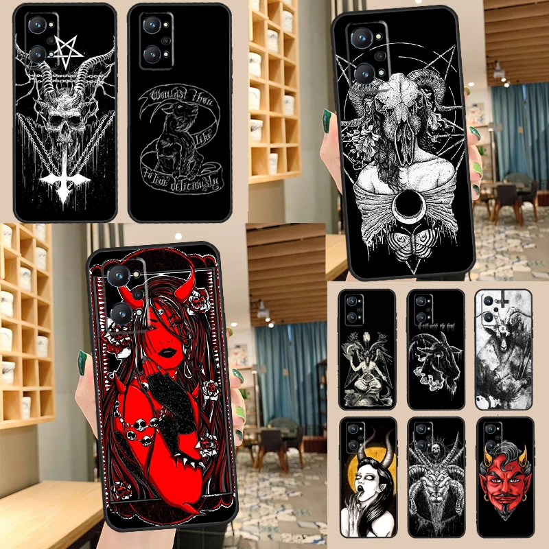 Devil Satan-funda para Realme, C55, C35, C33, C31, C30, C25, C21Y, C15, C11, GT Neo 5, 3, 2, Realme, 9, 10, 11 Pro Plus