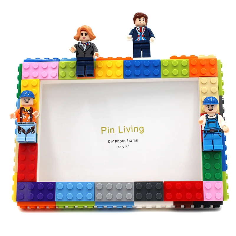 

Diy Handmade Creative Building Block Picture Frame Set Table 6 "7" Character Combination Creative Photo Wall Picture Decoration