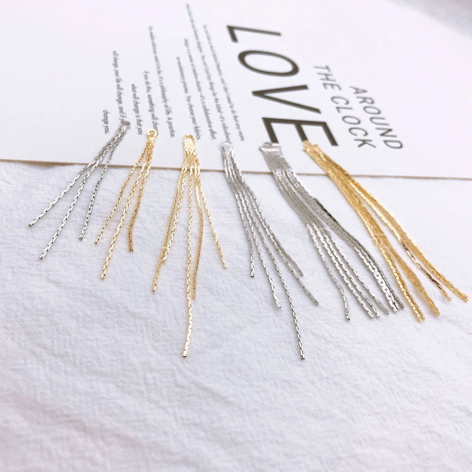50pcs/ Bag Extremely simple and long ear line, tassel chain accessories, fashionable and multifunctional earring production
