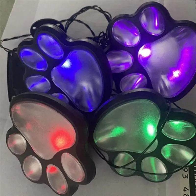 ABGE-Wireless Set Of 4 Solar Dog Print Lights Garden Statue Lantern LED Path Light Outdoor Animal Pet Lamp