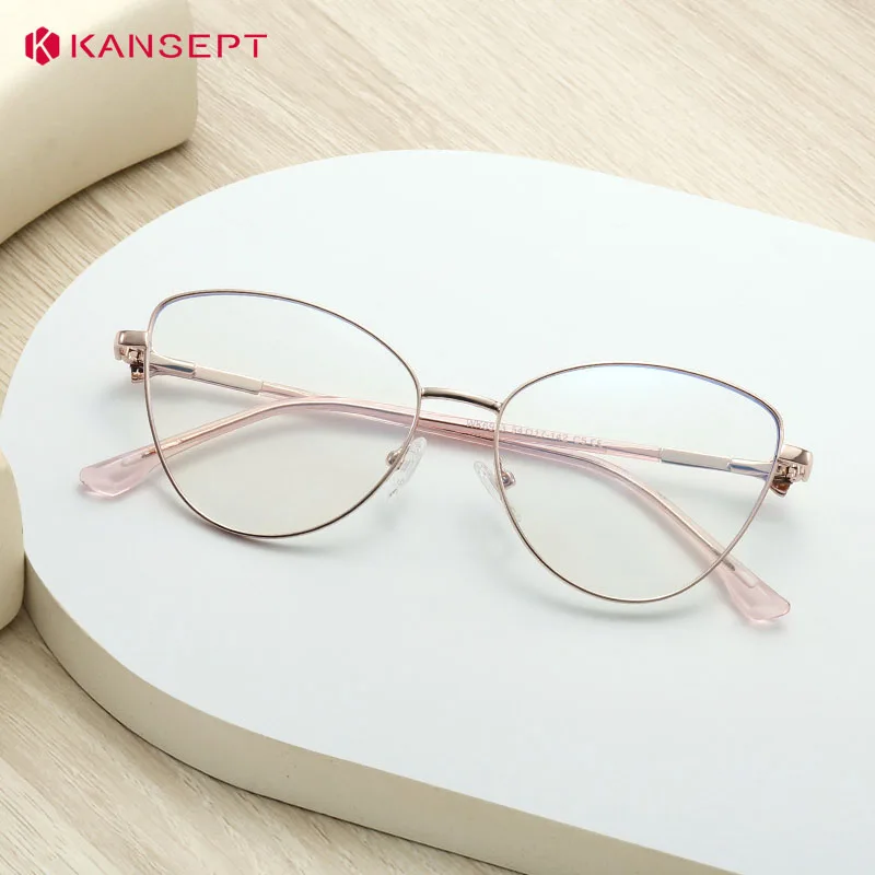 KANSEPT Prescription Glasses for Women Cat Eye Graduated Lenses to Read Eyeglasses Women's Eyepieces Lunette De Lecture Femme