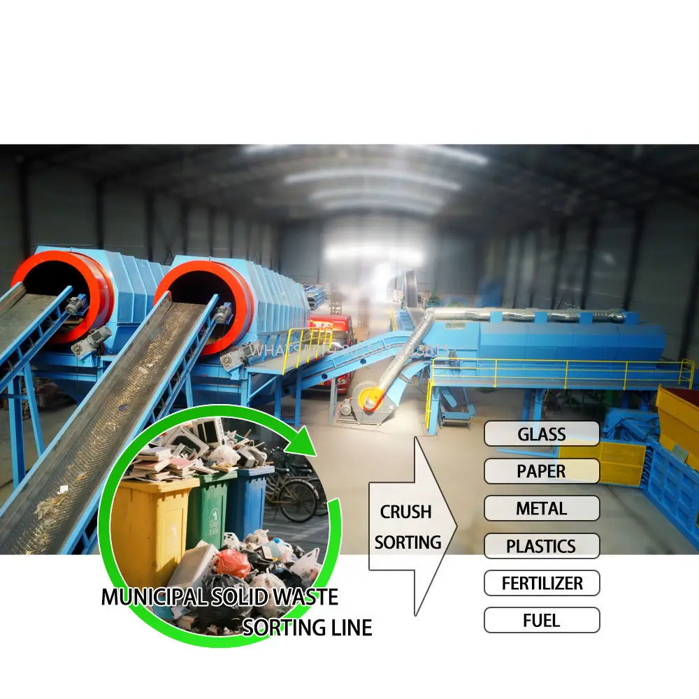 MSW Rifiuti 500t/d Selezionatore di rifiuti intelligente Macchina per la lavorazione dei rifiuti municipali Selezionamento dei rifiuti Separatore per il riciclaggio