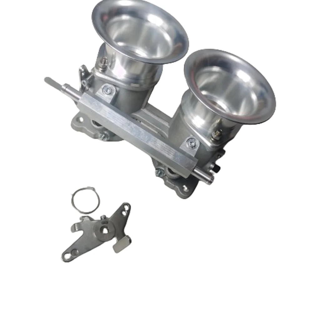 40/45/48/50MM IDF  Throttle Body with AN6 Fuel Rail and Big air Horn FAJS EFI JENVEY Culour Is Silver ,height Is 85mm