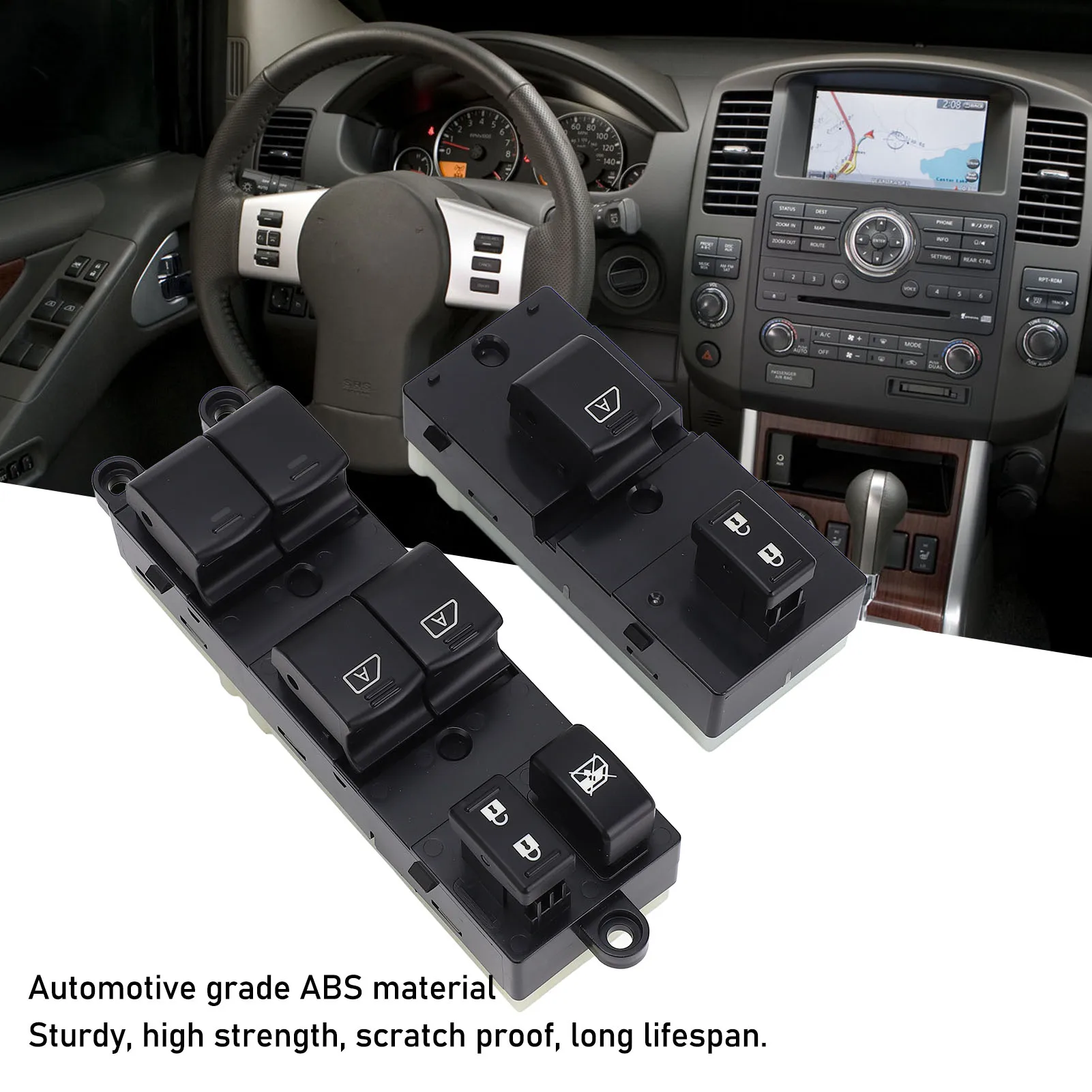 Master Power Window Switch 25401ZL10A 25411ZP80A Front Left And Right Side For Pathfinder 2007-2012 Left Hand Drive