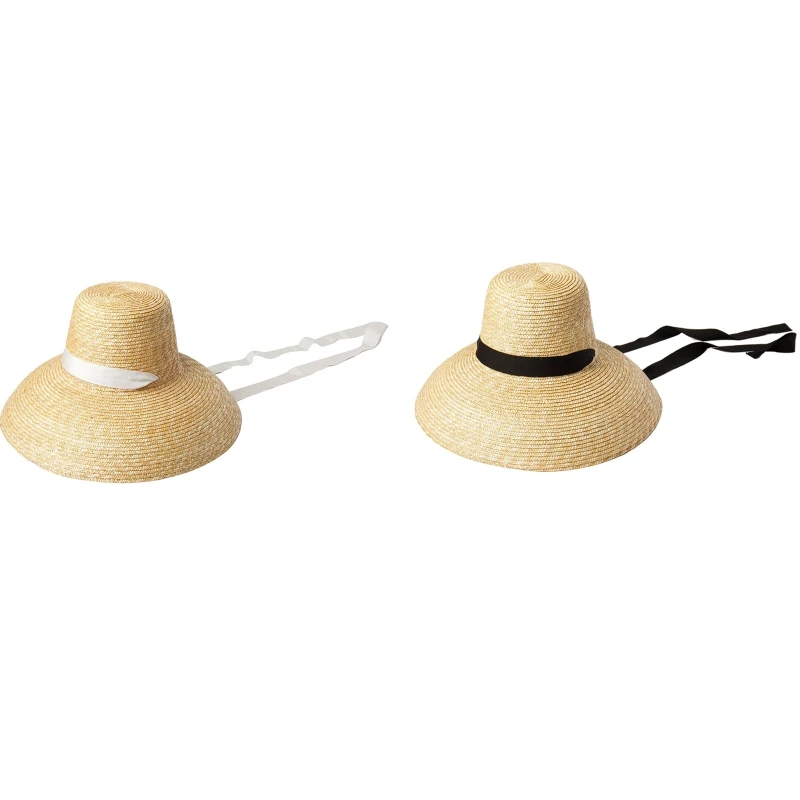 

Fashion Straw Hat Summer Hat with Chin Strap Sunshade for Outdoor Daily Wearing Dropship