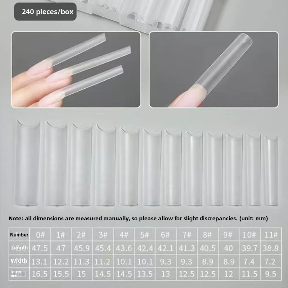 

Hot Coffin Shape Sandwich Nail Forms Extra Long C Curve Nail Tips Ultra-Thin No-Trace Water Pipe Nail Tips DIY