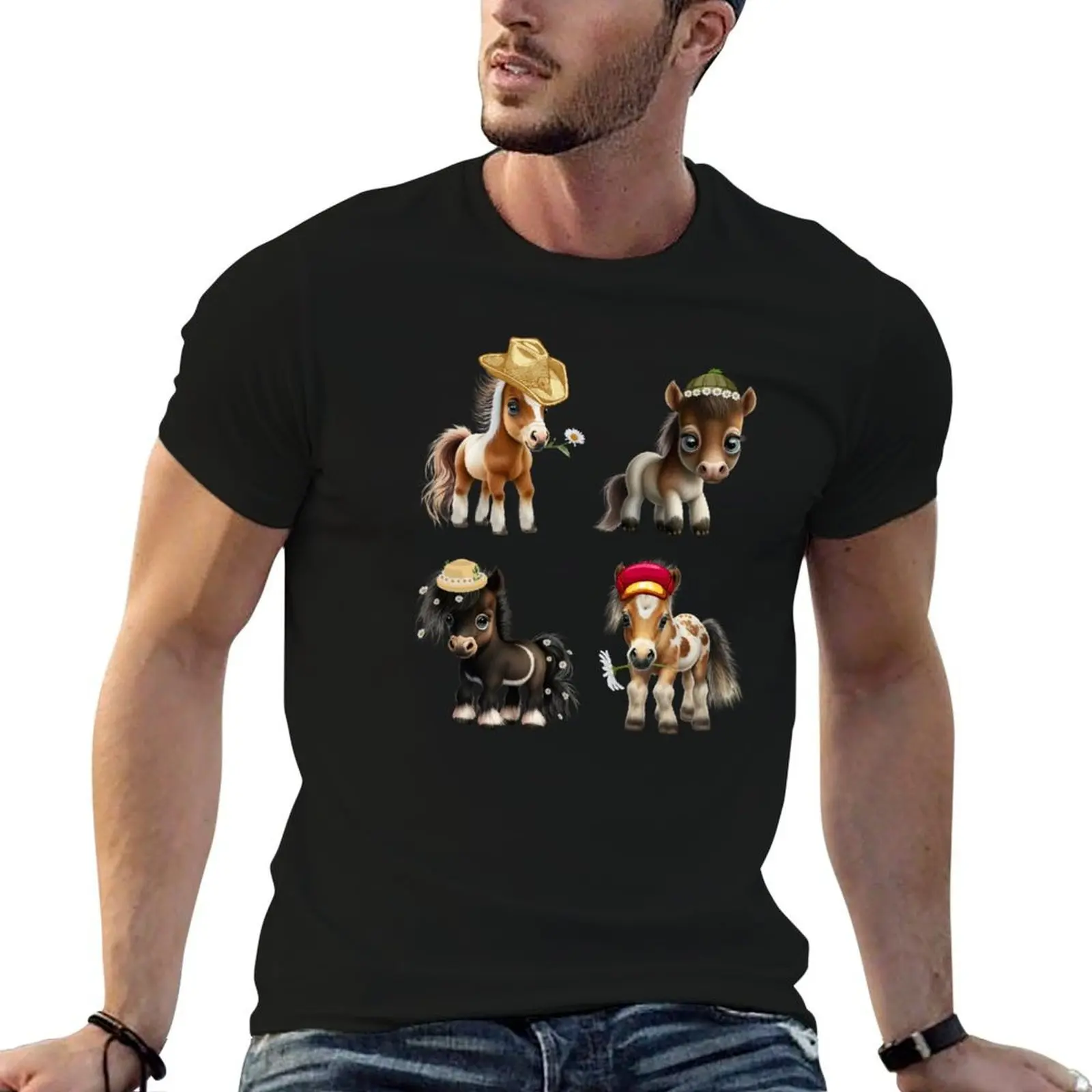 

Cute Adventurous Baby Horses T-Shirt t shirts for man pack white t shirts for man graphic vintage man t shirts cotton T-Shirt