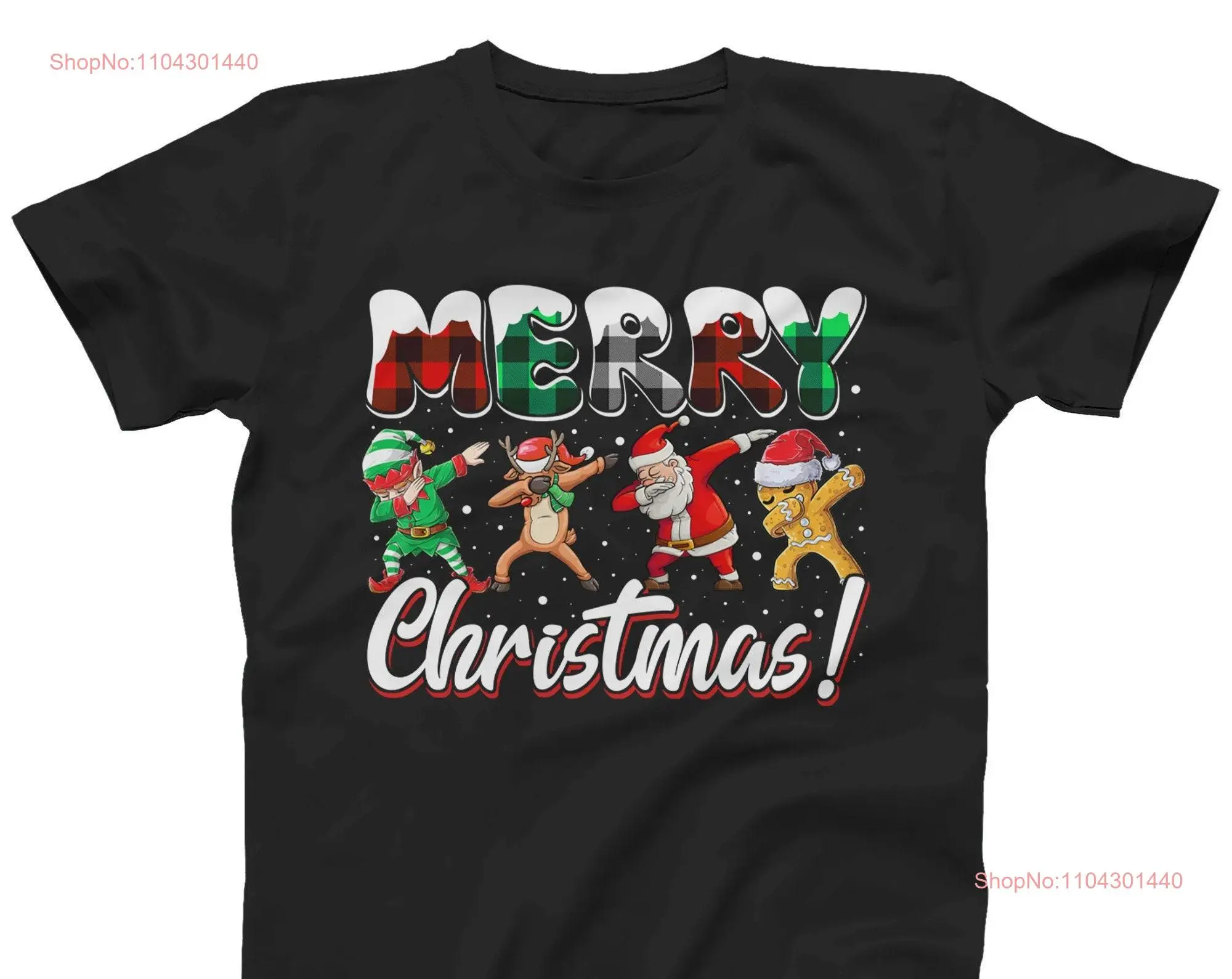 Merry Christmas For And T Shirt S 5XL Dabbing Elf Santa Top Festive Xmas long or short sleeves