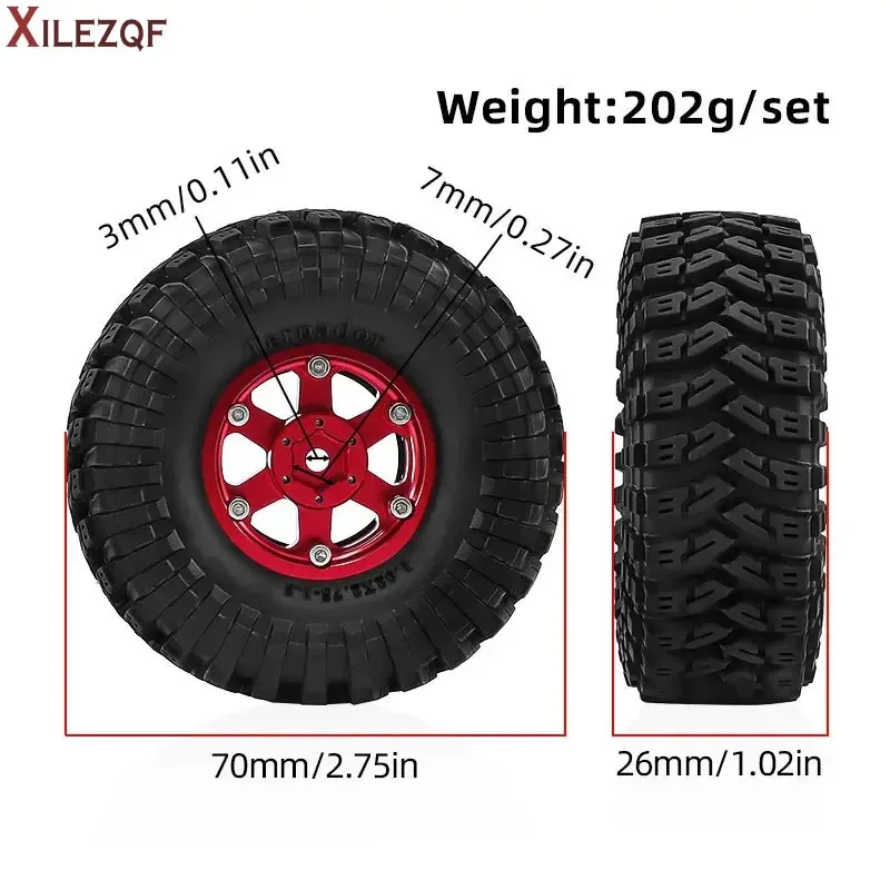 1.3in RC Crawler Wheel & Tire Set for 1/18 TRX4M SCX24 FMS Ascent18 Fits Element Enduro MN99s Orlandoo Hunter Metal Wheels Upgra