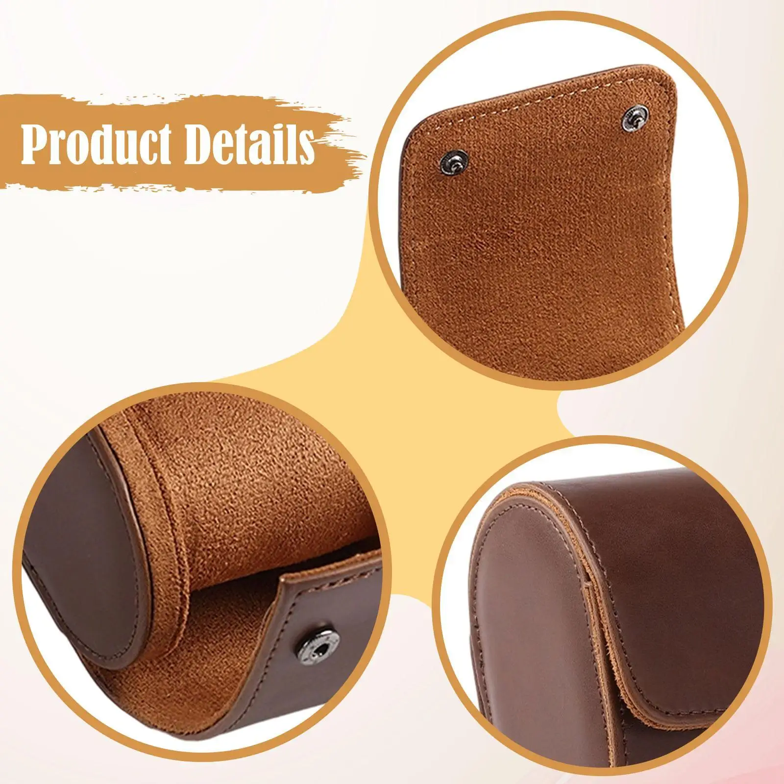 PU Leather Watch Display Storage Case Vintage Style Organizer Box for Travel and Gift Packaging