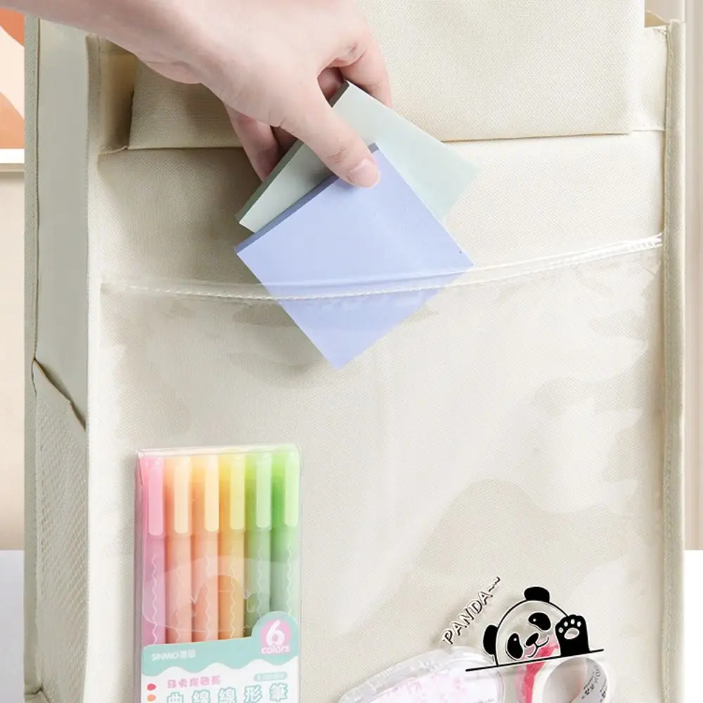 Panda Dog Cartoon Tote Bag Multiple Pockets Oxford Cloth Student Tutorial Bag Large Capacity Transparent Shoulder Handbag