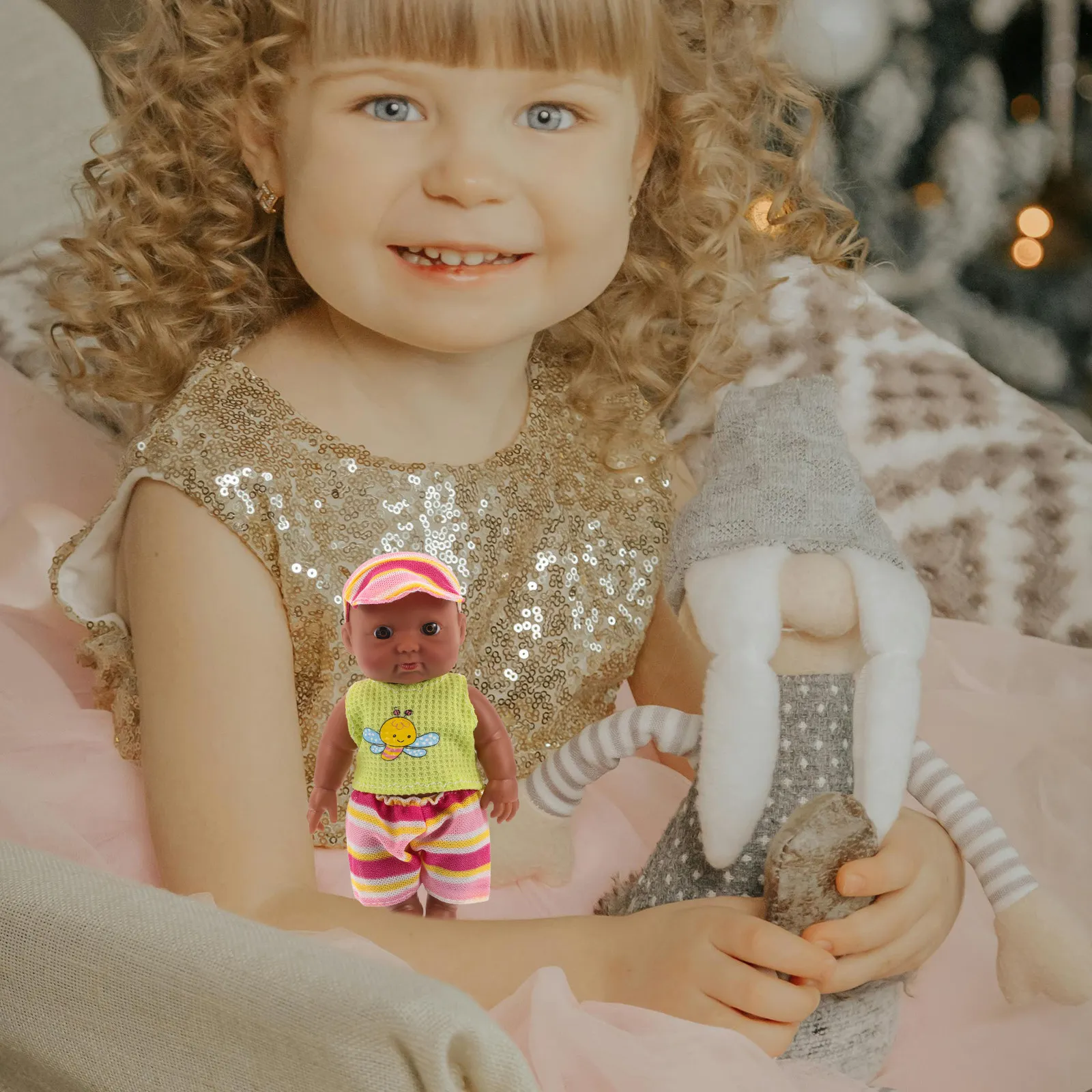 

Realistic 18cm Newborn Reborn Soft Vinyl Lifelike Black Reborn Baby