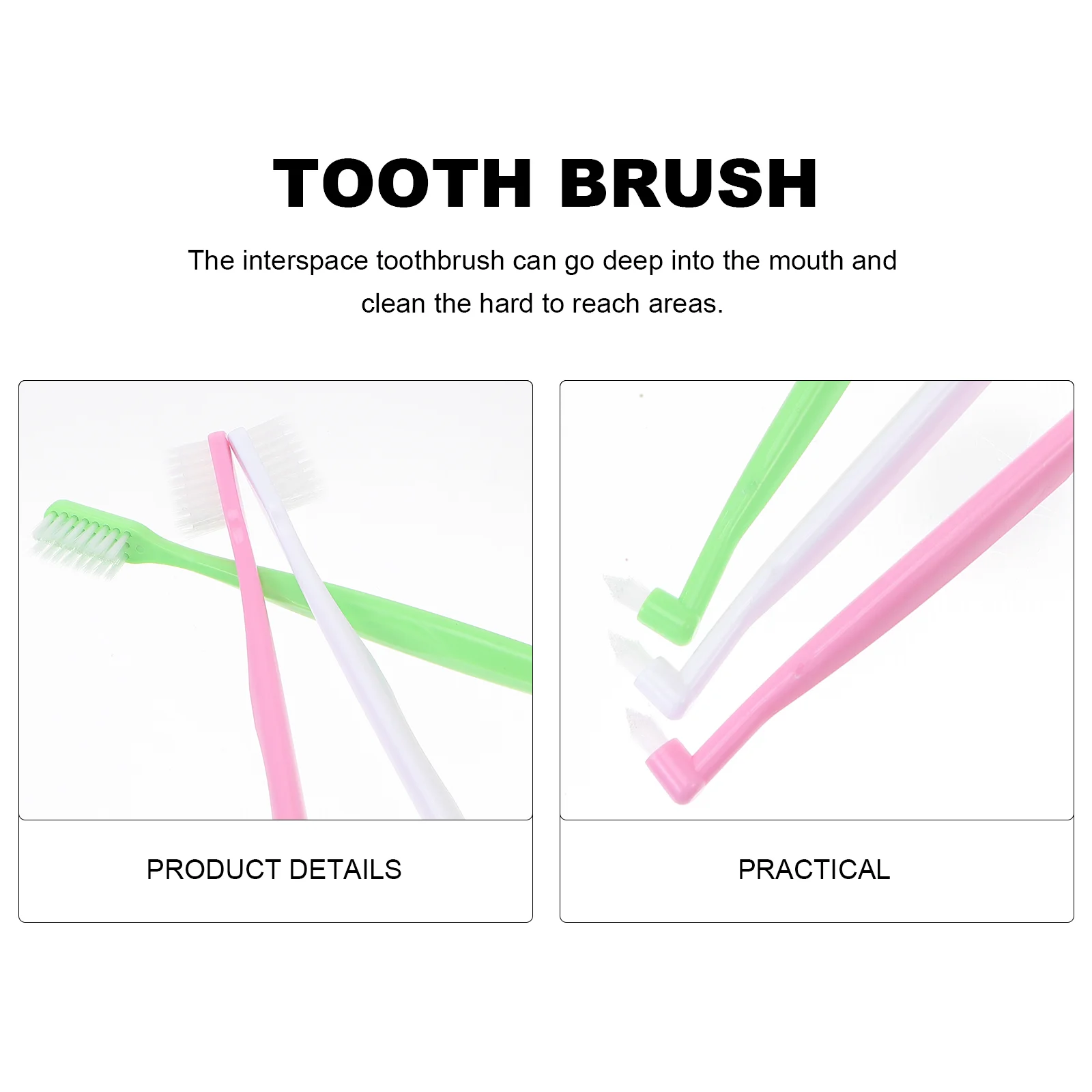 4 Pcs Double-Headed Wisdom Tooth Brush PP Material Toothbrush Tapered Clean Must-have Interdental Dual Heads Cozy Mixed Color