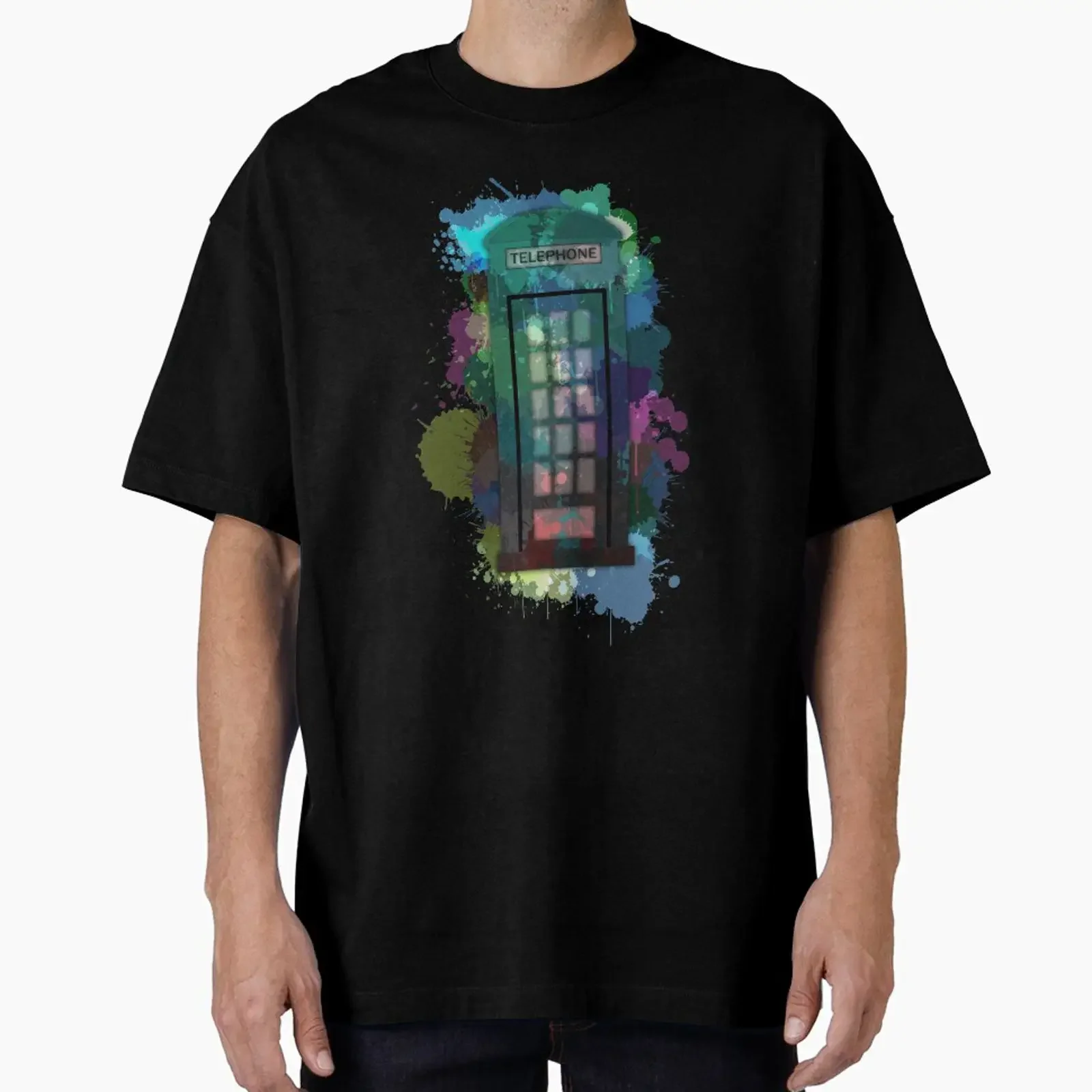 Telephone booth designed and sold by Trashy Designs vintage Washed Slightly graphic Soft streetwear Stretched