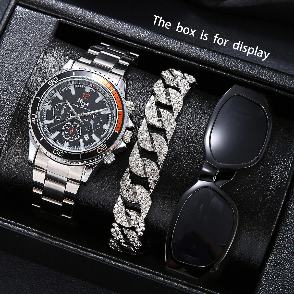 

3pcs Business Fashion Leisure Style Quartz Watch Set for Daily Workplace Matching, Father's Day Birthday Gift for Boyfriend and