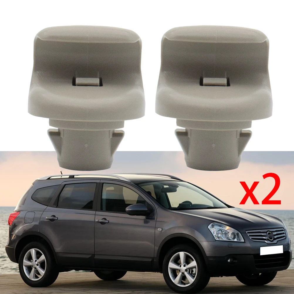 2Pcs New Car Sunvisor Sun Visor Clips Hook Holder Bracket Cover For Nissan Qashqai J10 Dualis Removal Retainer Gray 96409BC402