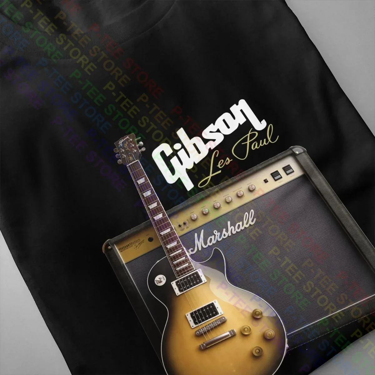 Gibson Les Paul Guitar Shirt T-shirt Gift Trendy Splicing All-Match Tee