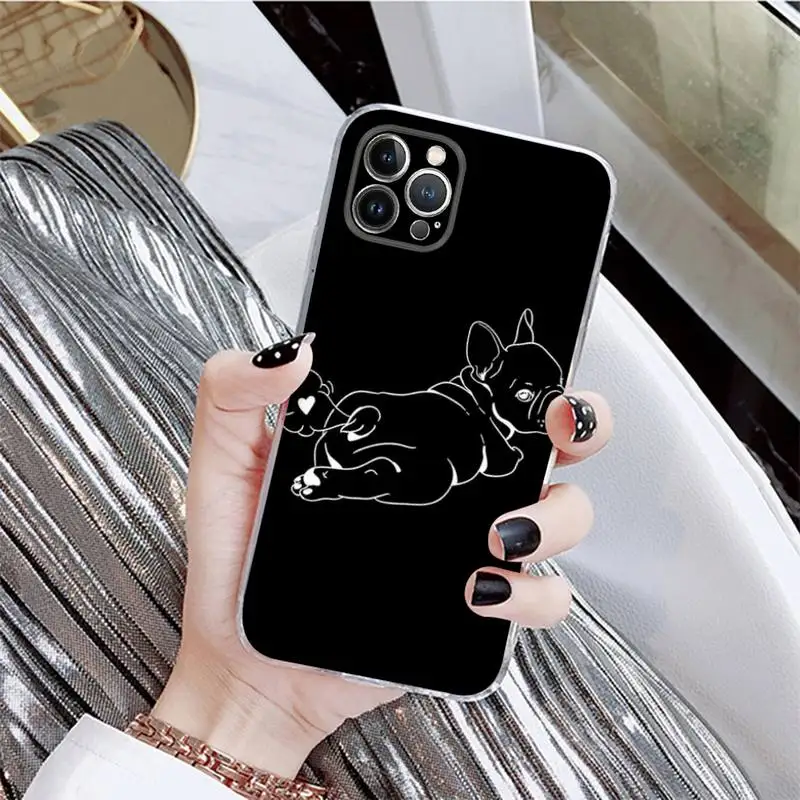 French Bulldog Phone Case For iPhone 11 12 13 14 Mini Pro Max XR X XS TPU Clear Case For 8 7 6 Plus SE 2020