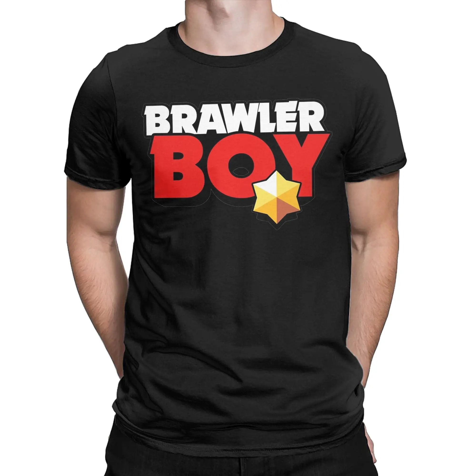 Men T-Shirt Brawler boy B-Brawls S-Stared Vintage 100% Cotton Tee Shirt Short Sleeve  T Shirt O Neck Clothes Graphic