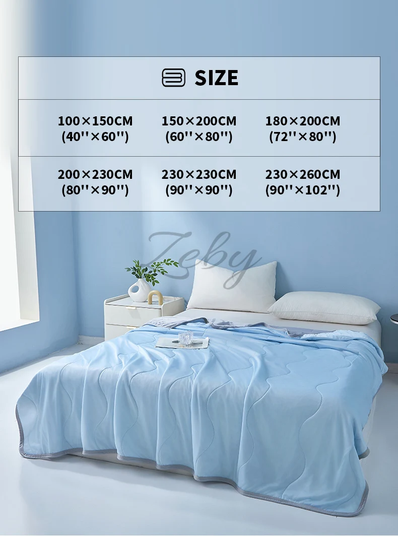 New Wave Pattern Cool Summer Blanket Natural Coolness Qulited Duvet Cooling Sensation Comforter Well-vetilated Queen King Quilt