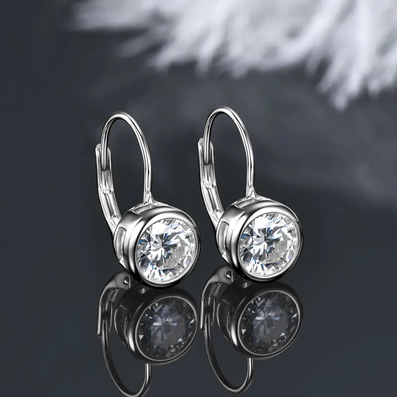 IOGOU 1CT 2CTD Moissanit Tropfen Creolen 925 Silber für Frauen 6,5mm 8mm Lünette Labor Diamant Hochzeit Party edlen Schmuck Geschenk – Detail 12