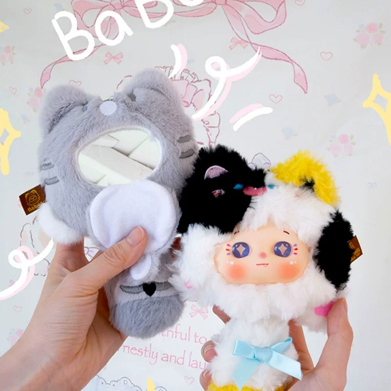 

Authentic Baboo Meow Combglow Blind Box Plush Cartoon Comb And Mirror Set Creative Portable Comb Cute Flip Mirror Girl'S Gift