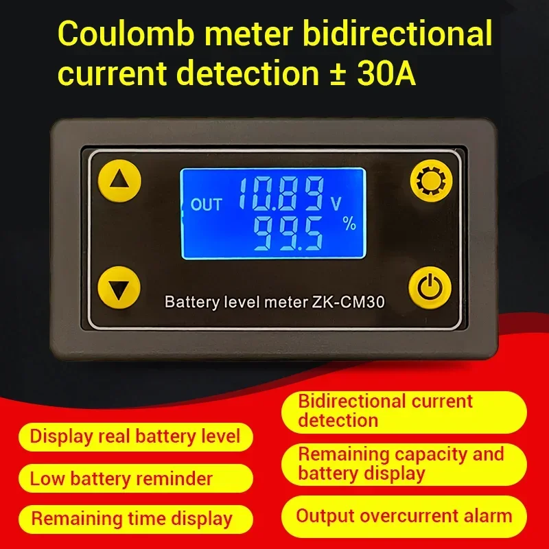 1X Battery Monitor Coulomb Tester DC 6-60V 30A Voltage Current Tester Battery Capacity Indicator Power For arduino Module Board