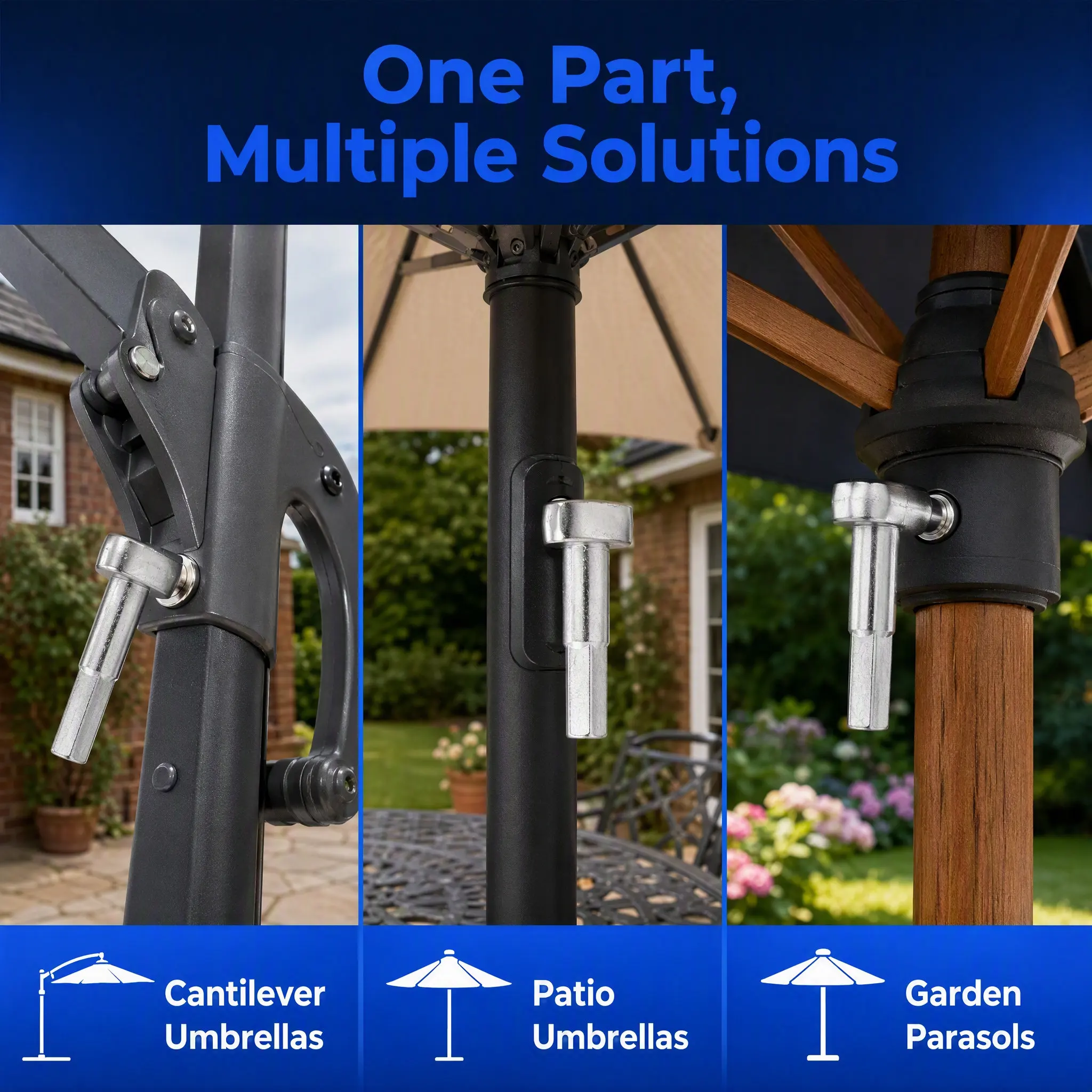 Outdoor Umbrella Handle Crank Shaft Replacement for Garden Parasol Patio Umbrella Repair Parts Backyard Events Holiday