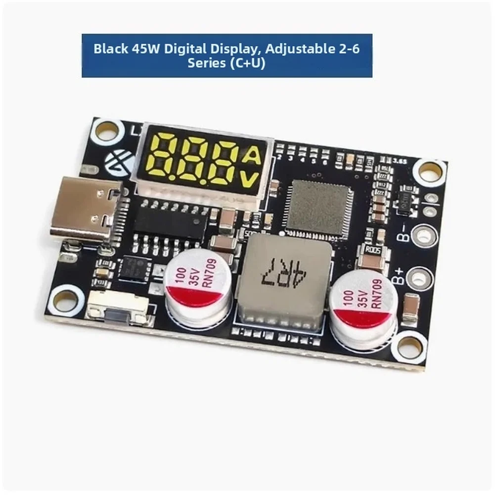 45W Fast Charge For Power Bank Module For PD3.0 For DIY 2-6S For LIFEPO4 Battery With Digital Display And Dual Interface