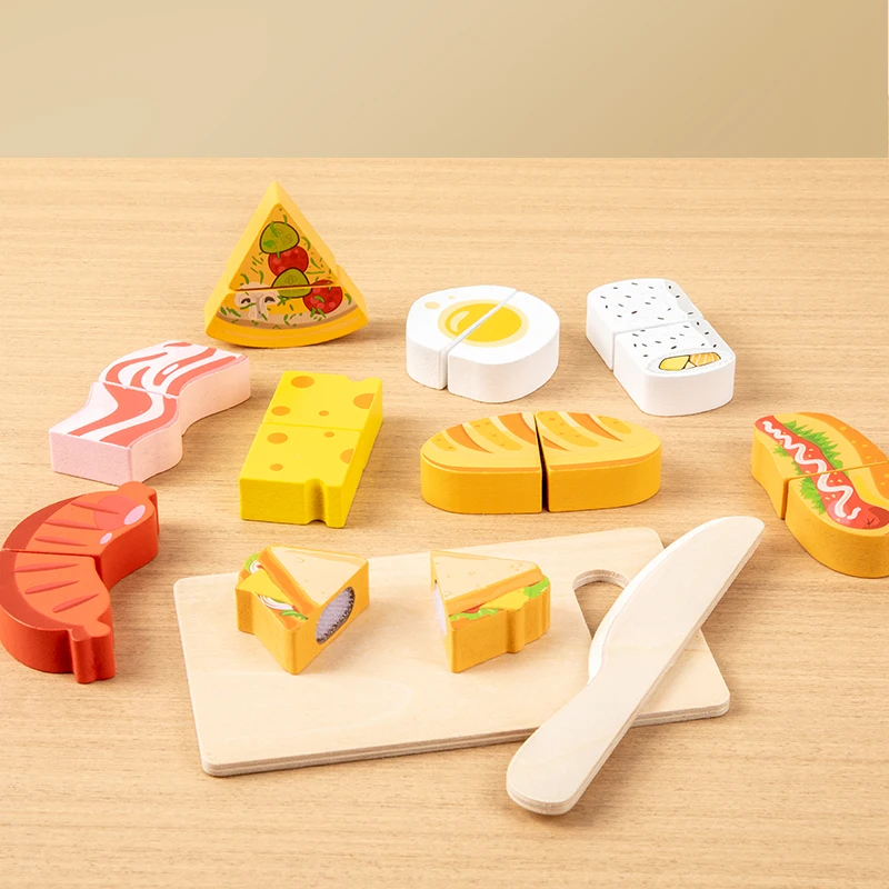 Children's Kitchen Cooking Set Wooden Simulation Cutting Fruits Vegetables Food Toy Pretend Play Educational Toys for Children