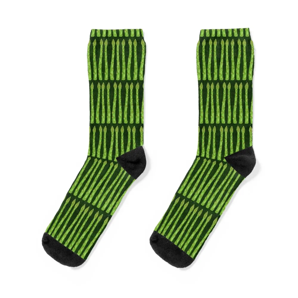 Asparagus - dark green - vegetables Socks hiphop summer warm winter tennis Socks Man Women's