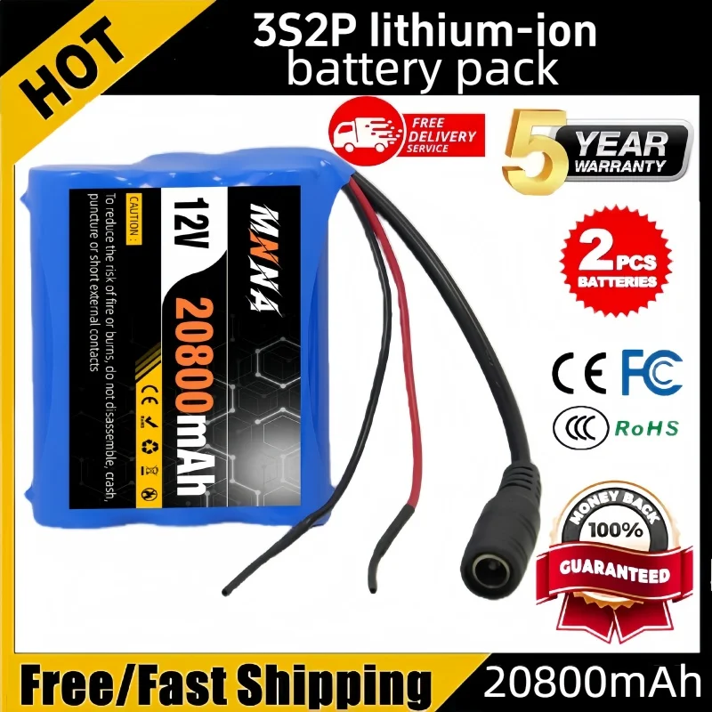 

Аккумуляторная батарея LiFePO4 12,8В 20000мАч 3S, 12В 20Ач, 100% новая, перезаряжаемая, для солнечных систем + комплект зарядного устройства